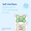 MAM Night 16+M Soother│Unisex with Self Sterilising Travel Case│2pk