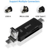 Groov-e GVPC08BK SD & Micro SD Memory Card Reader with USB-C Micro-USB Connetors