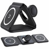 Groov-e GVWC10BK Triton 3-in-1 Foldable Magnetic Wireless Charging Station