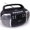 Groov-e GVPS813BK Retro Boombox Portable CD & Cassette Player with Radio - Black