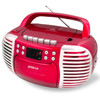 Groov-e GVPS813RD Retro Boombox Portable CD & Cassette Player with Radio - Red
