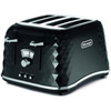 De'Longhi CTJ4003BK Brilliante 4-Slot Toaster Defrost & 6 Browning Settings