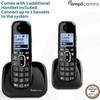 AmpliComms BigTel 1502 Twin Digital Cordless Phone with Amplified Audio - Black