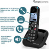 AmpliComms BigTel 1500 Solo Digital Cordless Phone with Amplified Audio - Black