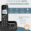Alcatel Digital Triple Cordless Phone with Ans. Machine & Smart Call Block - Black