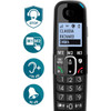 AmpliComms BigTel Digital Cordless Phone with Amplified Audio & Ans. Machine - Black