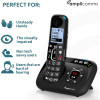 Amplicomms BigTel Twin Digital Phone with Amplified Audio & Ans. Machine - Black