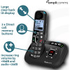 Amplicomms BigTel Twin Digital Phone with Amplified Audio & Ans. Machine - Black