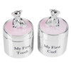 Bambino Silverplated First Tooth & Curl Set Pink