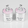 Bambino Silverplated First Tooth & Curl Set Pink