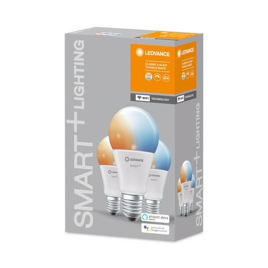 Ledvance Smart+ Wifi Classic A 9W Bulb Tunable White E27 Pack Of 3