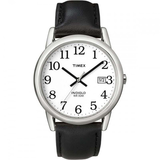 Timex T2H281 Mens Easy Reader Watch with Date - Black/Silver