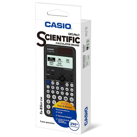 Casio ClassWiz GCSE Scientific Calculator Dual Powered - Black