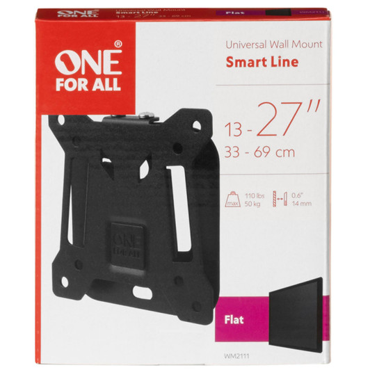 One For All  wall Mount 13-27 inch TV Bracket Flat Black