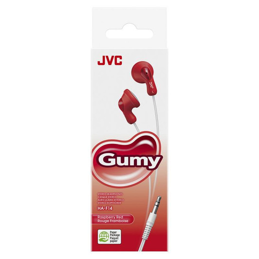 JVC Gumy Stereo Headphones - Raspberry Red
