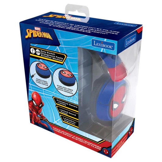 Lexibook HPBT010SPSpider-Man Bluetooth & Wired Foldable Headphones