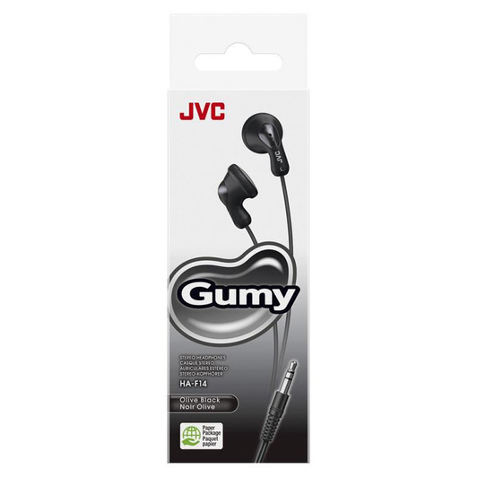 JVC Gumy Stereo Headphones - Olive Black