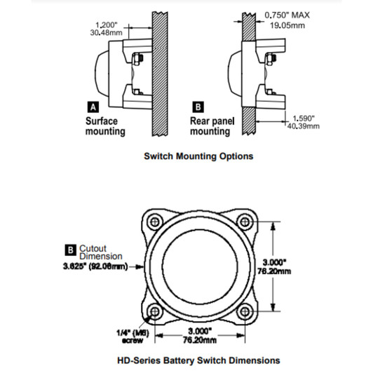 Blue Sea HD-Series Heavy Duty Battery Switch - 500A