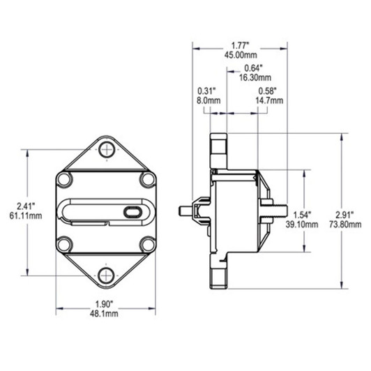 Blue Sea Systems 285-Series Marine Circuit Breaker - 60A