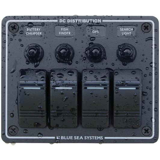 Blue Sea Systems 8372 4 Position Horizontal Circuit Breaker Panel
