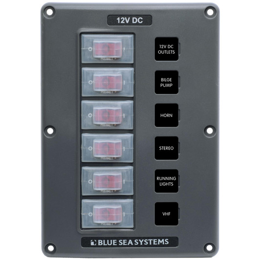 Blue Sea Systems 4322 6 Position Circuit Breaker Switch Panel