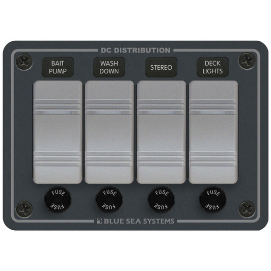 Blue Sea Systems 8262 4-Position Water Resistant Horizontal Panel