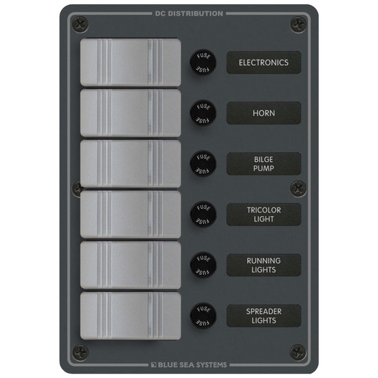 Blue Sea Systems 8053 6 Position Vertical Series Fuse Panel
