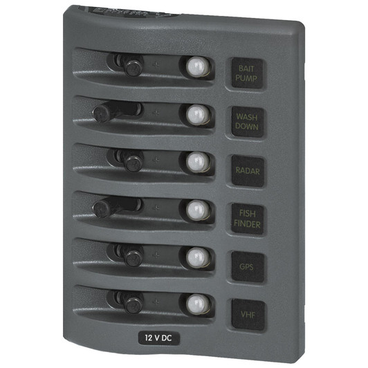 Blue Sea Systems 4376 6-Position WeatherDeck Circuit Breaker Panel