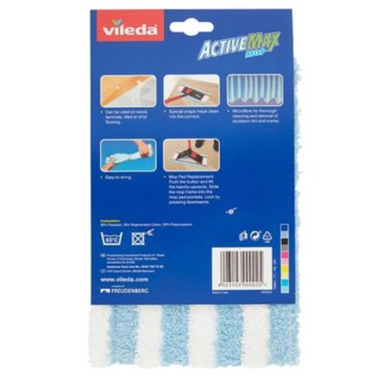 Vileda Active Max Flat Mop Refill Microfibre Pad Original
