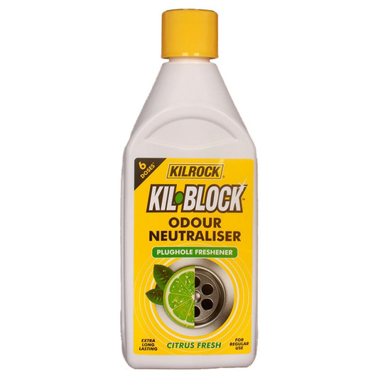 Kilblock Odour Neutraliser Plughole Freshener Citrus Fresh 500ml (6 doses)