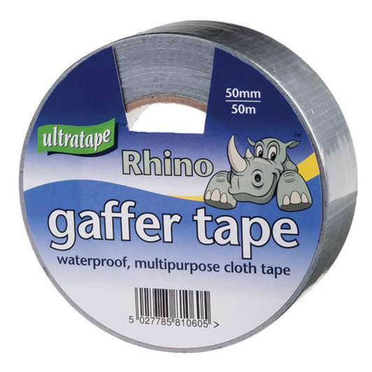 Ultratape/Rhino 50m Gaffa Cloth Tape 50mm Silver
