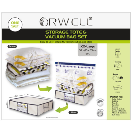 Orwell Storage Tote & Vacuum Bag Set XX-Large