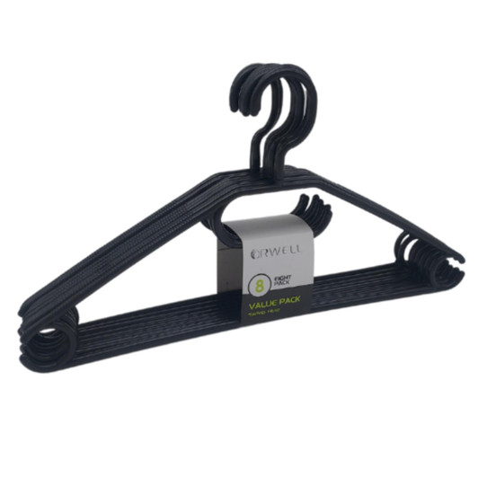Orwell Black Value Hangers 8pk Swivel Head