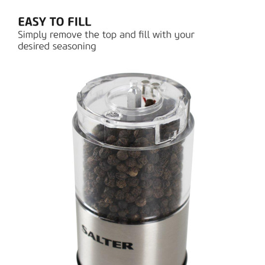 Salter 7522 SSTUR Stainless Steel Electronic Salt & Pepper Mill Set