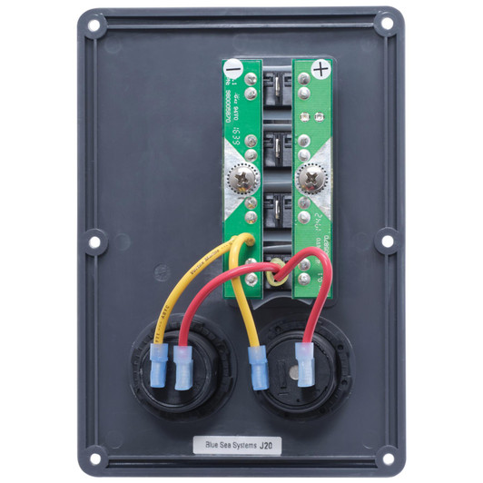 Blue Sea 4 Position Circuit Breaker Switch Panel with 12V Socket & USB Charger