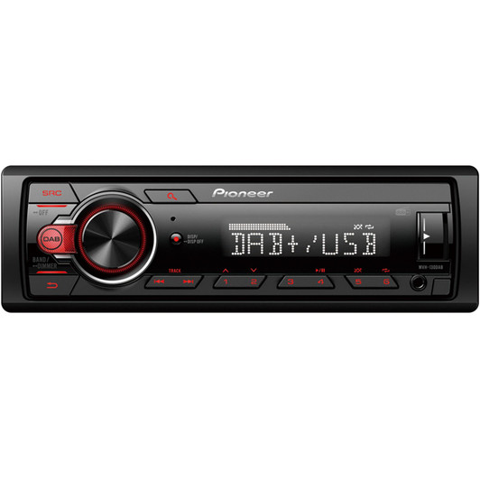 Pioneer MVH-130DAB 1-DIN Receiver with DAB/DAB+ - Red illumination
