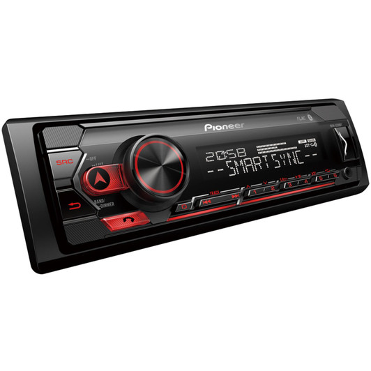 Pioneer Car Stereo 1-DIN receiver with Bluetooth, Red illumination, USB, Spotify