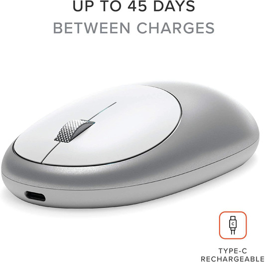 Satechi Aluminum M1 Bluetooth Wireless Mouse with TypeC Rechargeable Port Silver