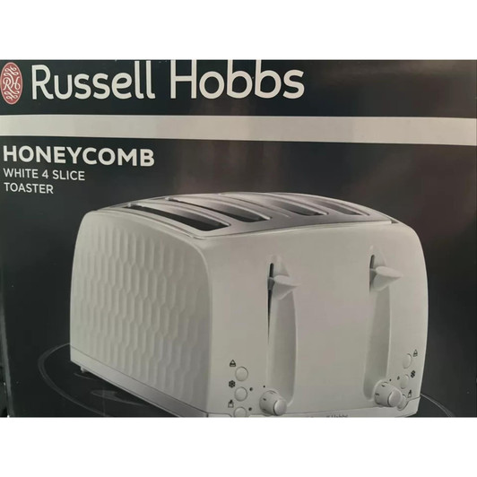 Honeycomb 4 Slice White Toaster