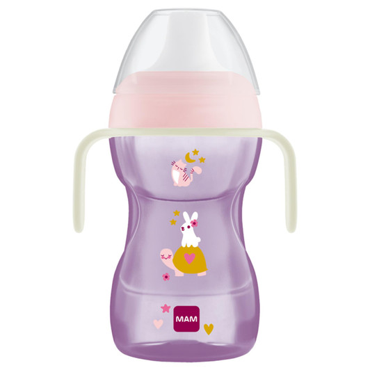 MAM Fun To Drink Cup & Glow with Handles Pink 270ml
