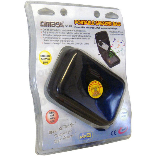 Omega SP-60 Portable Speakers Bag for iPod Mp3 Mp4 CD DVD Player - Black