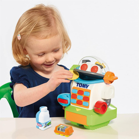 Tomy 72612 Toomies Mr ShopBot│Kids Baby's Toy Robot With Lights and Sounds│18m+