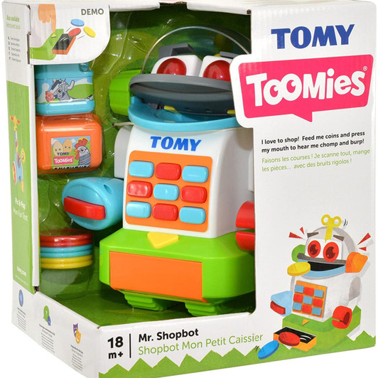 Tomy 72612 Toomies Mr ShopBot│Kids Baby's Toy Robot With Lights and Sounds│18m+