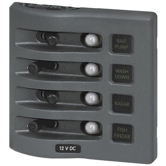 Blue Sea Systems 4374 4-Position WeatherDeck Circuit Breaker Panel