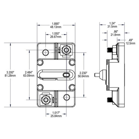 Blue Sea System 285-Series Circuit Breaker - 80A
