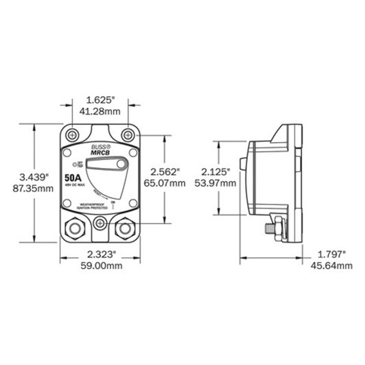 Blue Sea 187-Series Marine Circuit Breaker - 80A