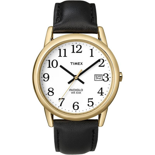Timex T2H291 Men's Easy Reader Watch with Date - Black/Gold
