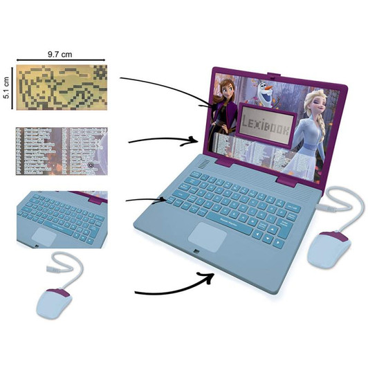 Lexibook JC598FZI1 Disney Frozen II Bilingual Educational Laptop with 124 Activites
