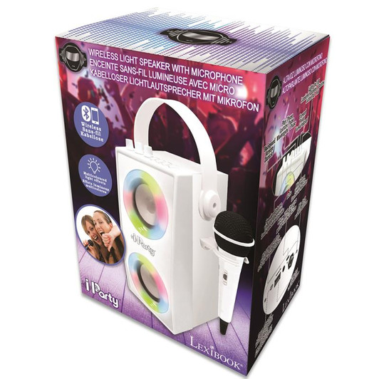 iParty Bluetooth Speakers with Mic & Lights Effects - White