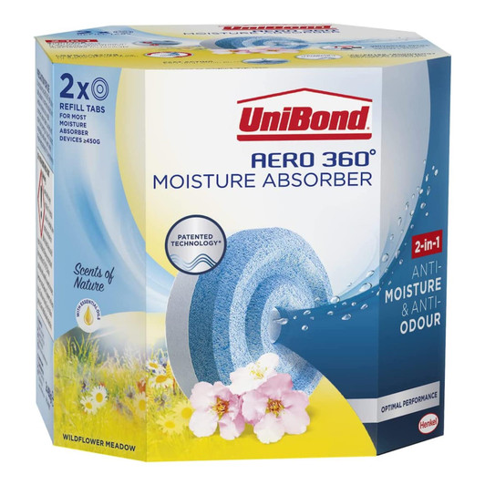 Unibond Aero 360 Moisture Absorber Refill Wildflower Meadow 2pk